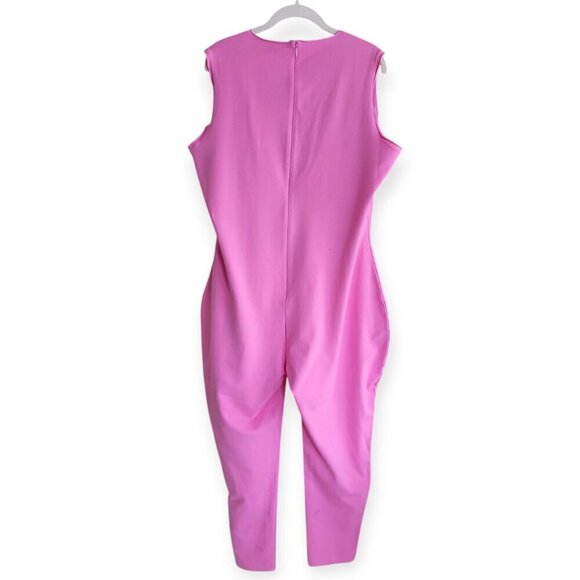 SKIMS Bubble Gum Pink Sleeveless Crew Neck Catsuit Plus Size 4X Stretch - Picture 3 of 12